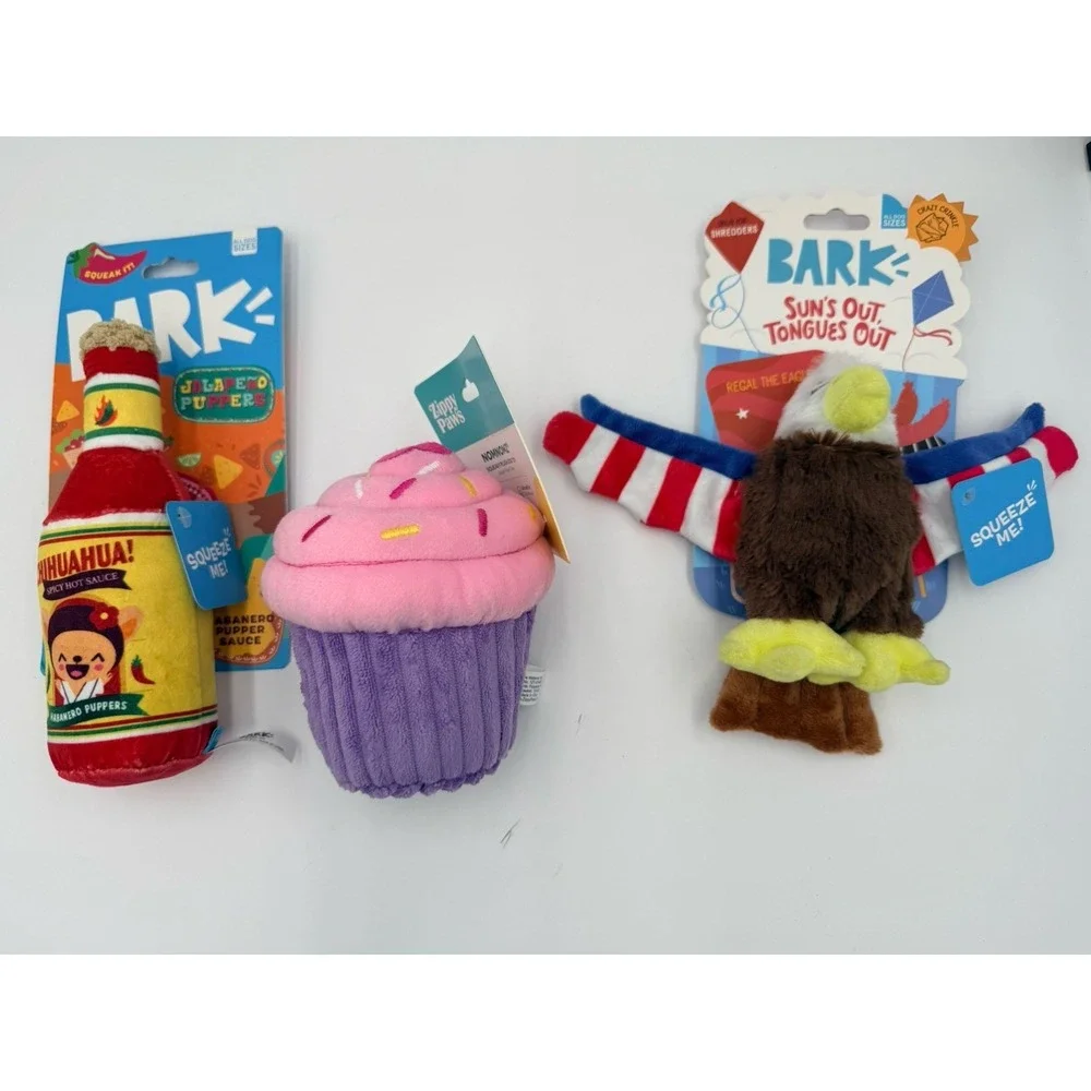 Lot Of 3 Bark Box Dog Toys‎ Med-L- New